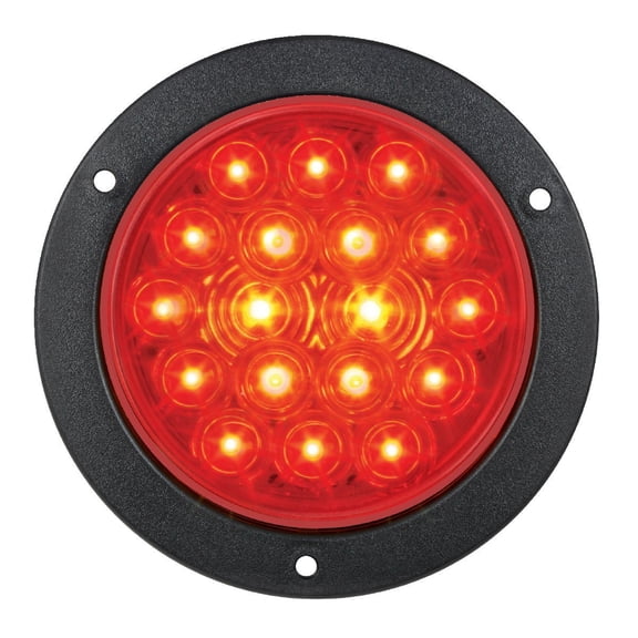4" Round Stop Turn Tail 18 LED Sealed Light w/Flange Red