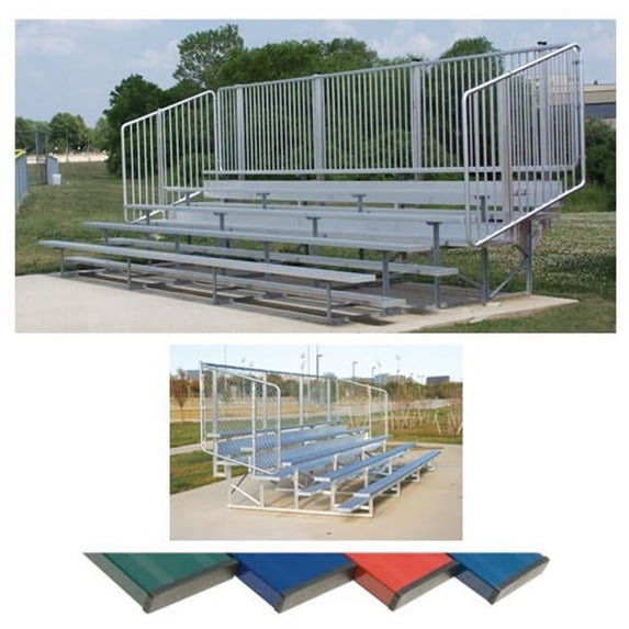 4 Row 21 ft. Vertical Picket Bleacher, Royal