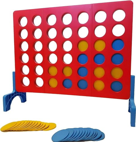 Bolaball 4 in a Row Connect Games | Outdoor Board Game | Giant Family Fun Lawn & Yard Games | Tabletop Outside Game for Adults & Kids | Family Gatherings,Backyard,Carnival (Large - 4 in a Row)