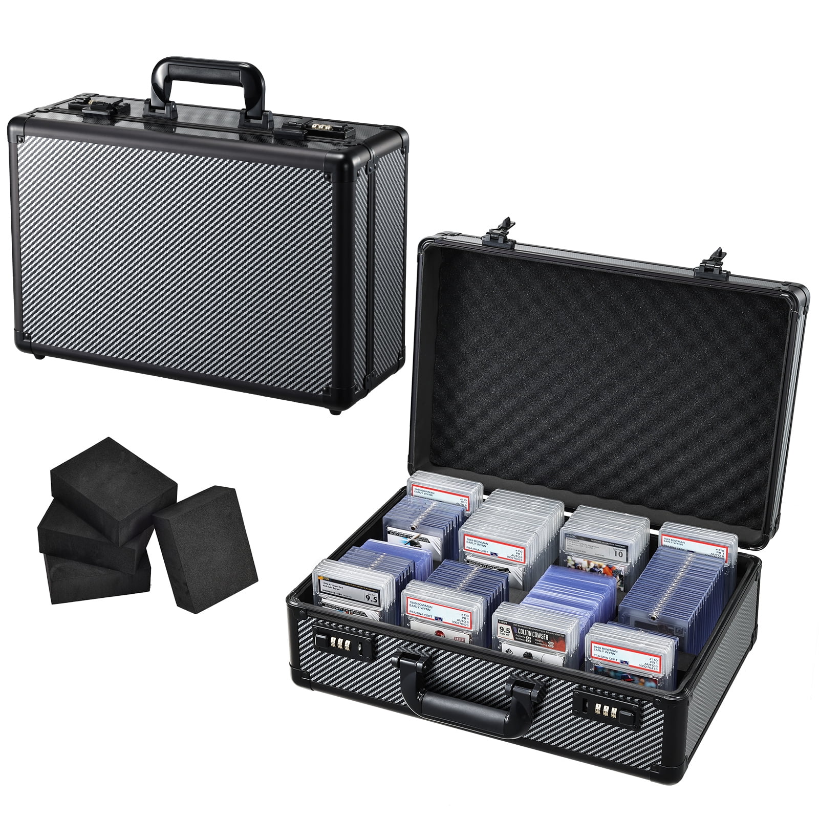 Velore Extra Large Graded Card Case Storage Box with 4-Row Trading Card Display Box with Combo Lock - Walmart.com Velore Extra Large Graded Card Case Storage Box with 4-Row Trading Card Display Box with Combo Lock - Walmart.com