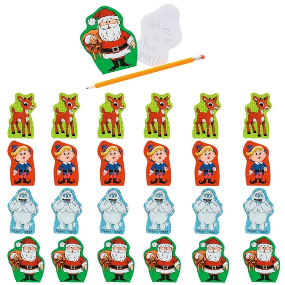 4" Rudolph the Red-Nosed Reindeer Character-Shaped Notepads - 12 Pc.