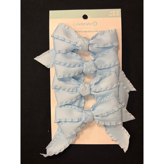 Celebrate It Easter Ruffle Bows – Light Blue, 4‑Piece Set