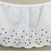 4" Ruffled Gathered Embroidery Eyelet Trimming - 5 Yards!