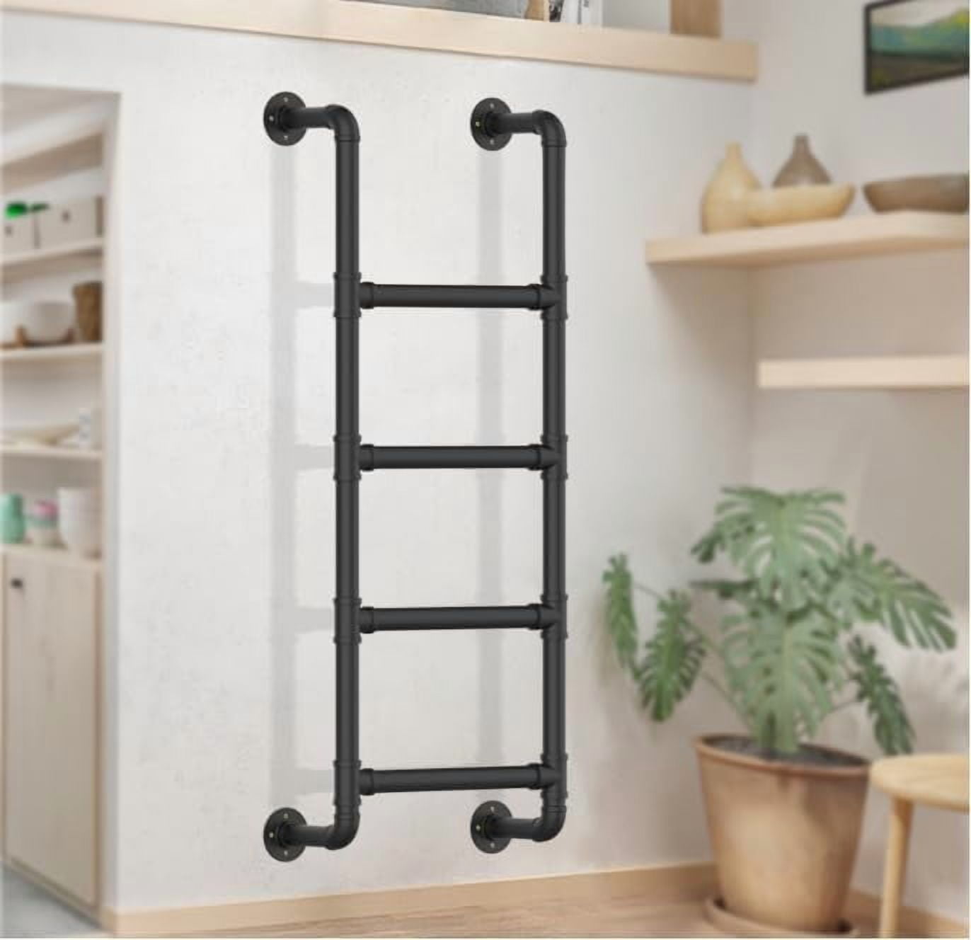 4-Rung Wall Mounted Metal Step Ladder, Basement Window Well Egress ...