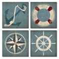 thumbnail image 1 of 4 Rustic Nautical Anchor Compass Wheel and Buoy Set by Ryan Fowler; Four 8x8in Paper Poster Prints, 1 of 1