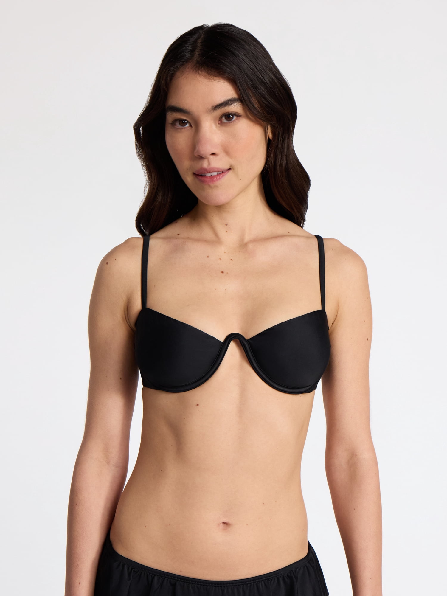 No Boundaries Solid Underwire Balconette Bikini Top, Women’s