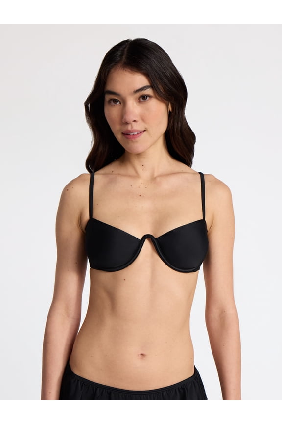 Solid Underwire Balconette Bikini Top, Women’s