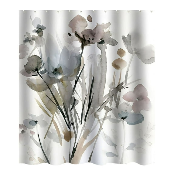 4 SIzes in Waterproof Polyester Shower Curtain | Digital Printing Bathroom Partition with 12 No-Punch Hooks | Multicolor Anti-Slip Fabric for Bath/Toilet Decor