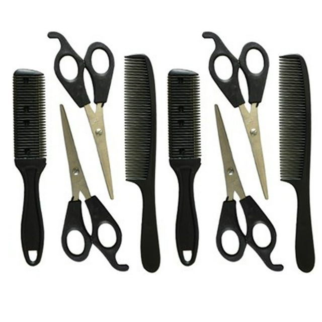 4 Scissors + 4 Combs Hair Styling Set Cutting Shears Hairdressing
