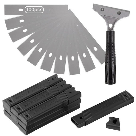 4" Scraper Blades, 100 Pcs Replacement Scraper Razor Blades, Ultra-sharp Scraper Razor Blades, Single-Edge Razor Blades for Removing Labels Decals Stickers Paints