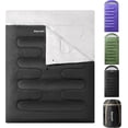 thumbnail image 1 of 4-Season Lightweight Extra-Large Rectangular Sleeping Bag for 2 People, Dark Grey, 59" x 87", 32–77 ° F, Compressible with Sack, 1 of 7