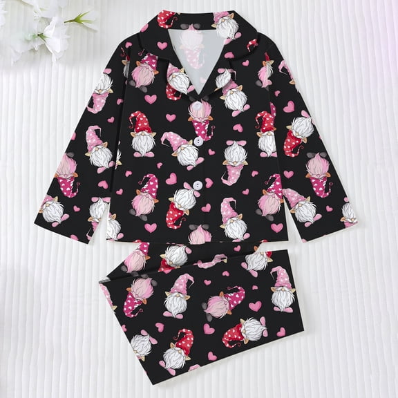 4 Seasons Long Sleeve Pajama Set For Girls Printed Loungewear With Open Front Jacket And Soft Comfy Pants Year Round Cozy Sleepwear Outfits Toddler Youth Children