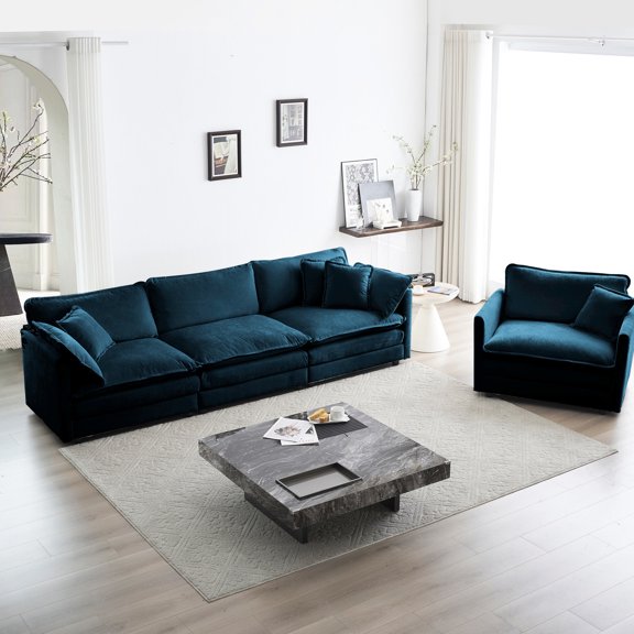 4-Seat Sectional Sofa Set with Flexible Combination | Perfect for Customizing Your Living Area | Allows You to Be the Designer of Your Home