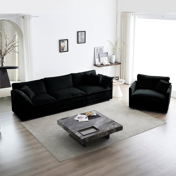 4-Seat Sofa Couches - High-Quality Sponge Filling - Home Office - Perfect Body Support