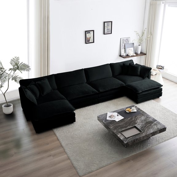 4 - Seat U - Shaped Couch with High - Quality Sponge / Breathable and Comfortable Seating