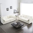 thumbnail image 1 of 4 - Seat White Chenille Sofa Set | Can Be Re - assembled as Modular or U - shape | Bring Convenience and Customizable Design, 1 of 3