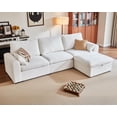 thumbnail image 1 of BEDEEP 124.8'' Modular Sectional Sofa with Storage Ottoman, L Shaped Chenille Cloud Couch, Convertible 4-Seater Sofa with Chaise for Living Room, White, 1 of 9