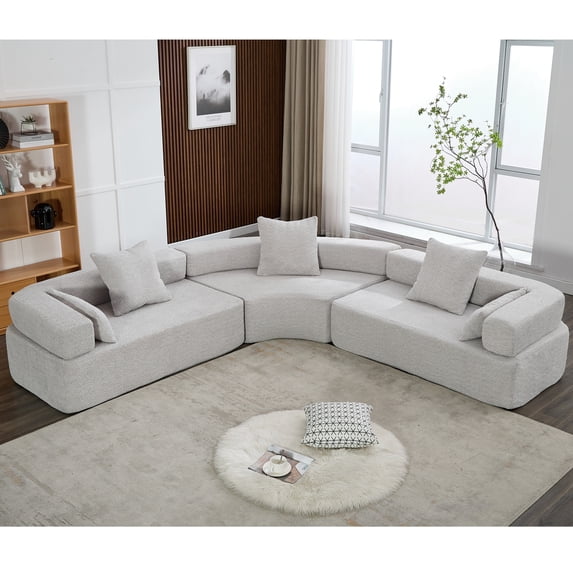 4 - Seater Curved Upholstered Sofa | Enjoy Family Time in Your Living Room