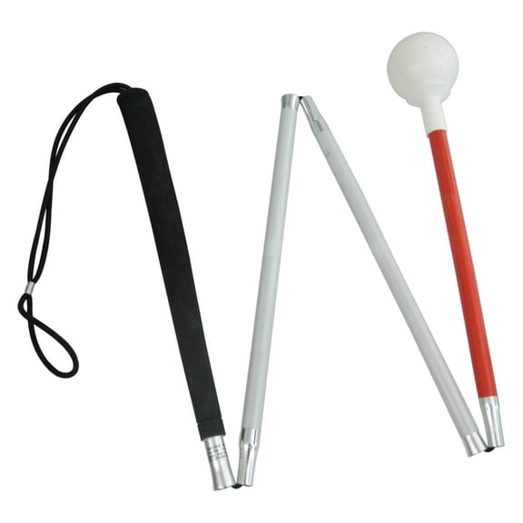 4-Section Alum Folding Cane with Rolling Tip 44-in