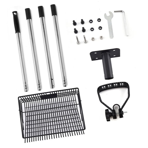 4 Section Extended Handle Chicken Poop Scooper Stainless Steel Scoops ...