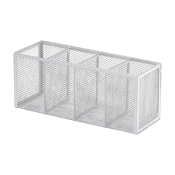 4-Section Metal Mesh Desk Tray, Large Capacity Organizer for Pens, Tools, and Supplies, Versatile Desktop Storage Solution for Office and Home, Efficient Workspace Gift