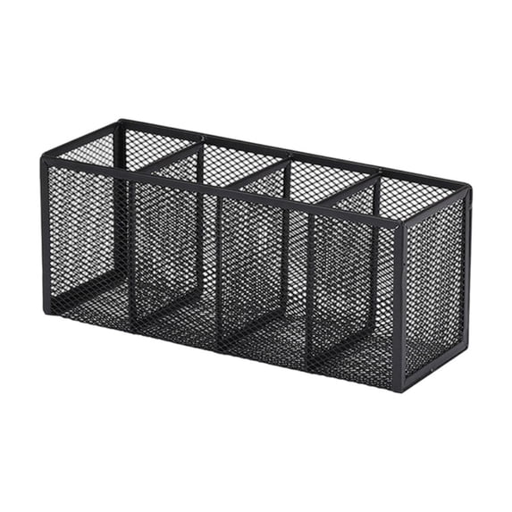4-Section Metal Mesh Desk Tray, Large Capacity Organizer for Pens, Tools, and Supplies, Versatile Desktop Storage Solution for Office and Home, Efficient Workspace Gift