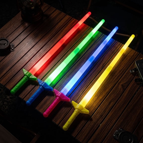 4 Section Retractable LED Light Up Saber Toy, Multi Color Glowing Expandable Light Sword for Kids Party Favor Halloween Cosplay Birthday Night Game Prop, Random Color Delivery