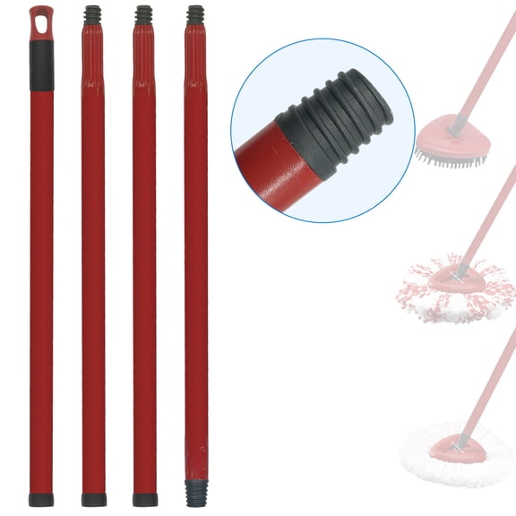 4 Section Spin Mop Replacement Handle, Adjustable Threaded Extension Mop Stick, Extends 32.8 To 61.8 Inch, Compatible with O Cedar Spin Mops