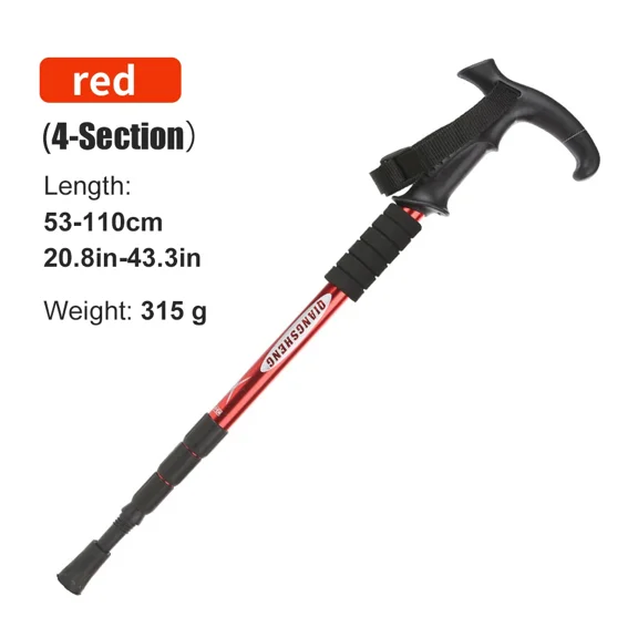 4-Section Telescopic Trekking Poles – Lightweight Aluminum Hiking Sticks With Tungsten Tips For Camping, Climbing & Walking