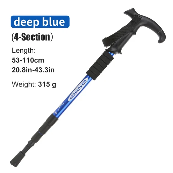 4-Section Telescopic Trekking Poles – Lightweight Aluminum Hiking Sticks With Tungsten Tips For Camping, Climbing & Walking