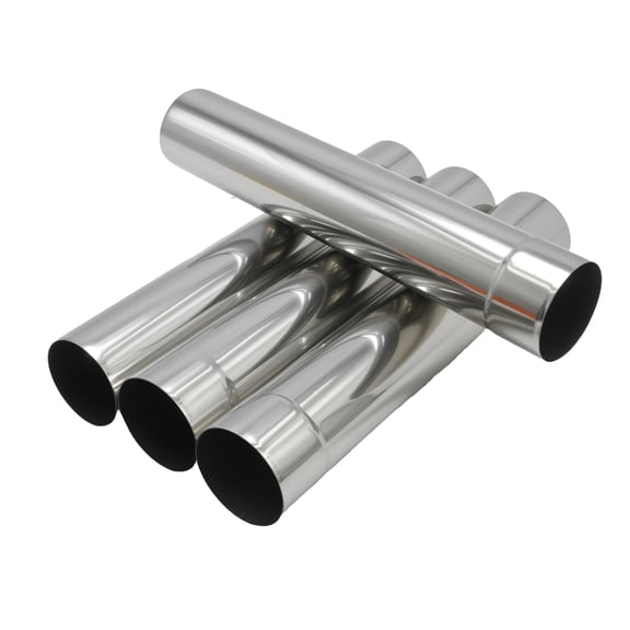 2.36"x 12.6" 4-Pack Stainless Steel Straight Chimney Pipe, Wood Stove Flue Duct for Outdoor & Home Heating