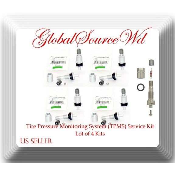 4 Service Pack Aluminum clamp-in style valve for TPMS EZ Sensor Fits:Ford Mazda