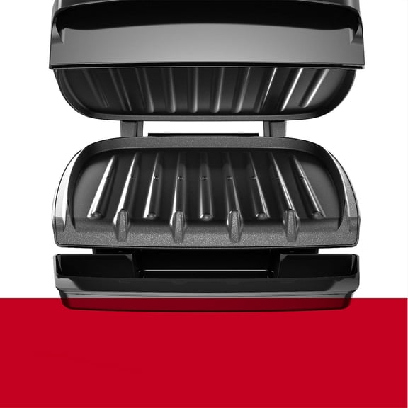 4-Serving Classic Plate Electric Indoor Grill and Panini Press, Black