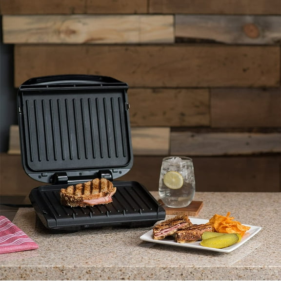 4-Serving Removable Plate Electric Grill and Press