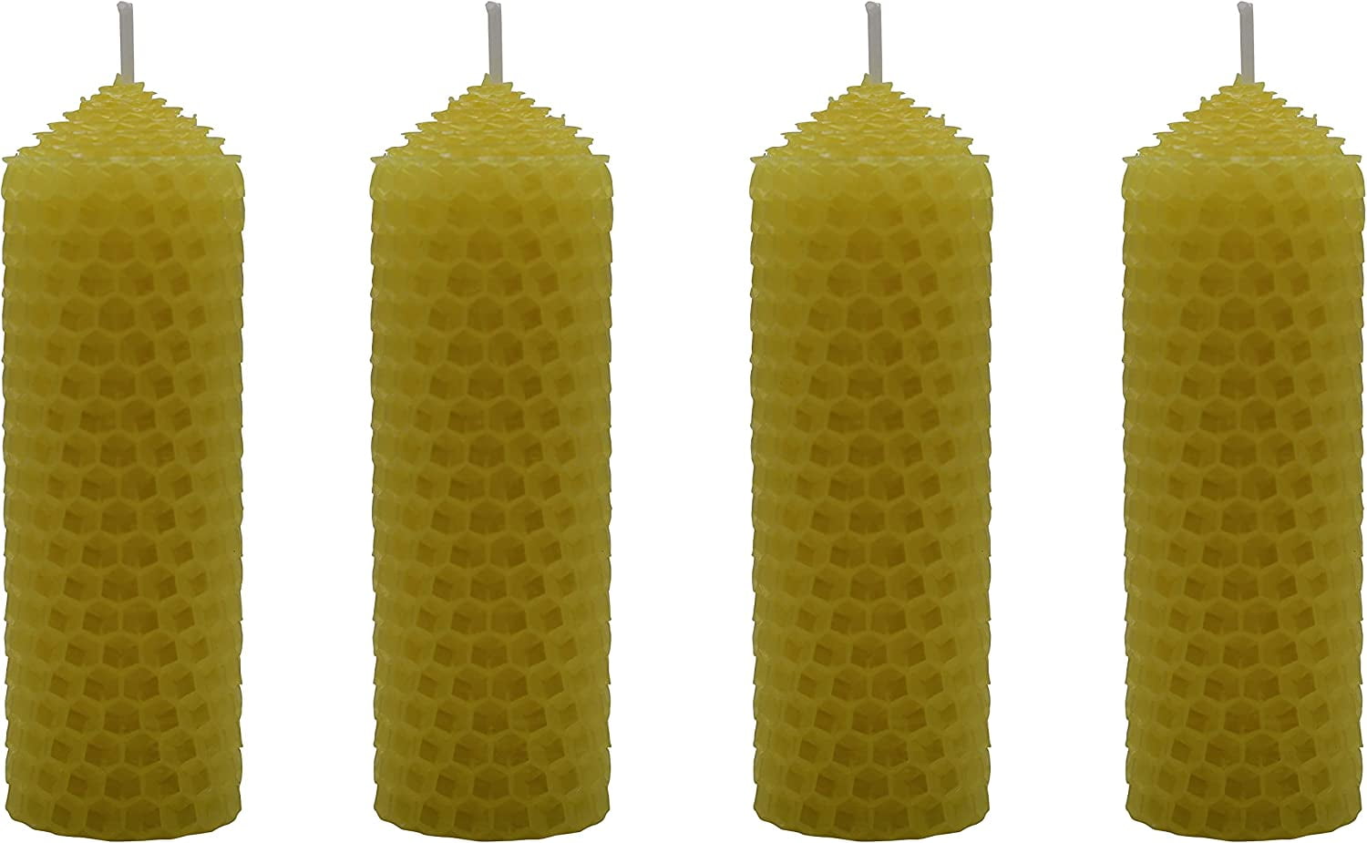 4″ Pure Beeswax Rolled Pillar Candle