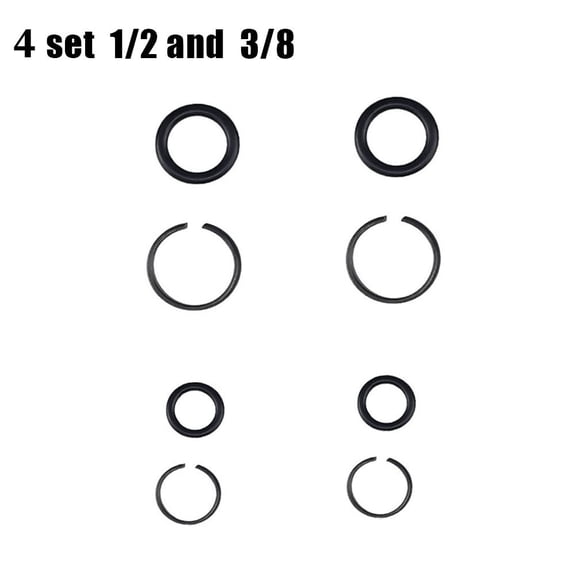 4 Set 1/2in 3/8in Wrench Retainer Rings Clip with O- for ring Pneumatic Wrench