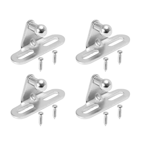 4 Set 10mm Car Ball Studs Mounting Brackets for Gas Struts Shocks with Screws Silver Tone Metal 51x19x24mm