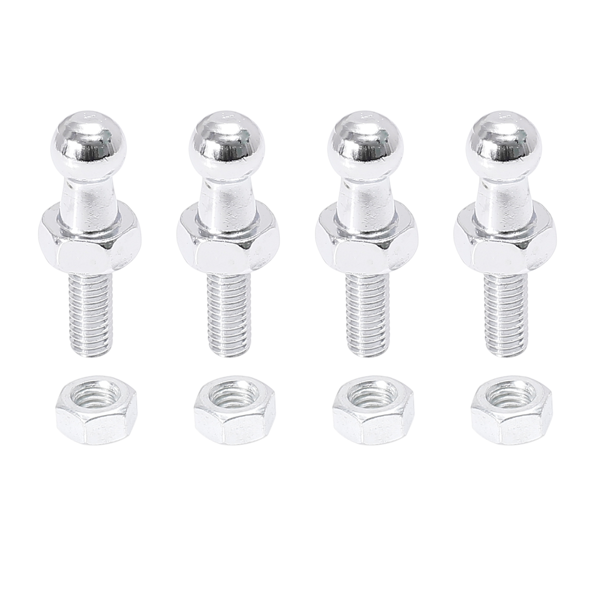4 Set 10mm M6x15mm Car Vehicle Gas Strut Ball Studs Silver Tone for Gas