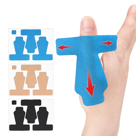 4 Set (12 Pcs) Elastic Kinesiology Tape for Thumb Pain Relief - Precut Thumb Support Tape for Arthritis Tendonitis Fixed Support