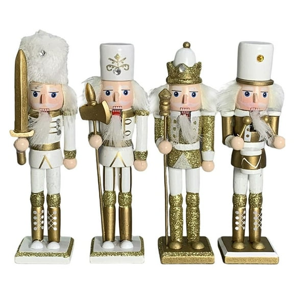 4/Set 18cm Nutcracker Figure Handcraft Puppet Doll for Party Festive