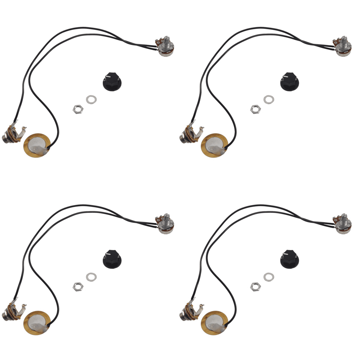 4 Set 27MM Guitar Pickup Piezo Transducer Prewired Amplifier with 6