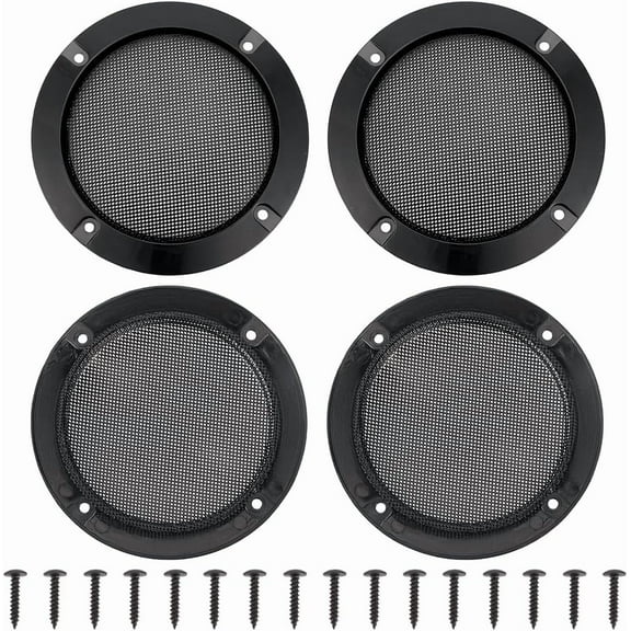 4 Set 3.9 Inch Speaker Grill Covers Car Speaker Subwoofer Guard Protector Ceiling Speaker Grille Covers Round Commercial Ceiling Speaker Grill