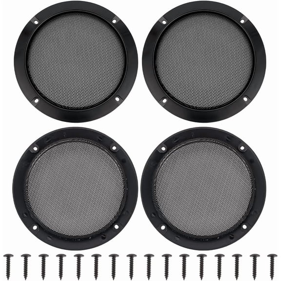 4 Set 4.9 Inch Speaker Grill Covers Car Speaker Subwoofer Guard Protector Ceiling Speaker Grille Covers Round Commercial Ceiling Speaker Grill
