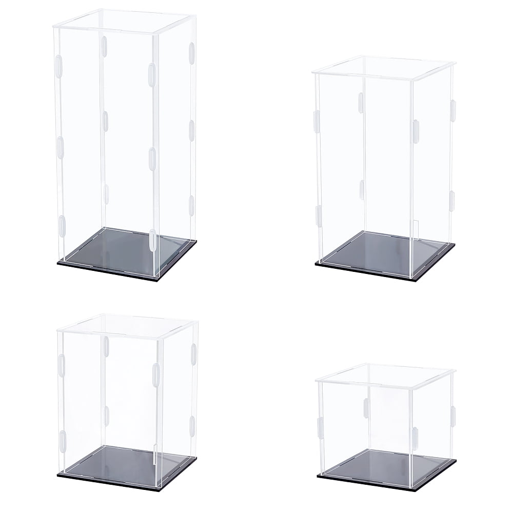 4 Set 4 Style Acrylic Display Box for Model Toy Display Mixed Color 1 ...