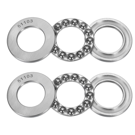 4 Set 51103 Thrust Ball Bearings 17mm x 30mm x 9mm Single Row Roller, Chrome Steel Good Performance (ABEC3)