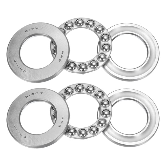 4 Set 51207 Thrust Ball Bearings 35mm x 62mm x 18mm Single Row Roller, Chrome Steel Good Performance (ABEC3)