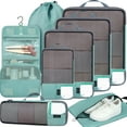 thumbnail image 1 of 4 Set/6 Set/8 Set Compression Packing Cubes Travel Accessories Expandable Packing Organizers (Square Mesh, 05-Beige), 1 of 7