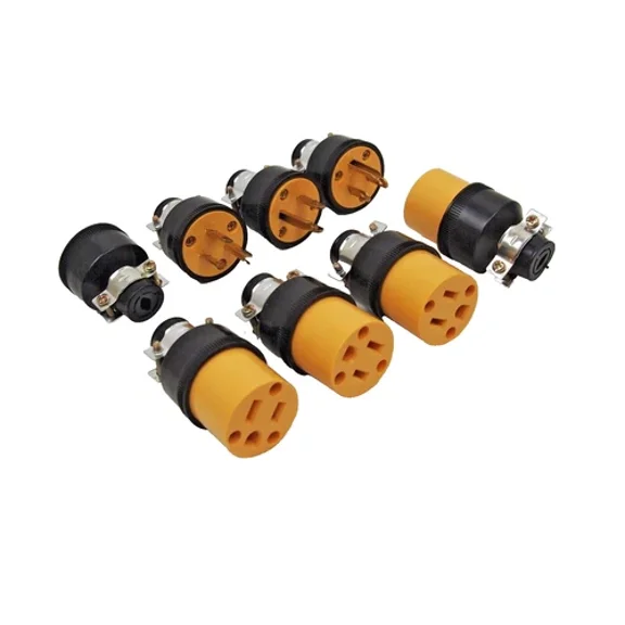 4 Set (8Pcs) Female Male 3 Prong Replacement Electrical Plug Hd Extension Cord