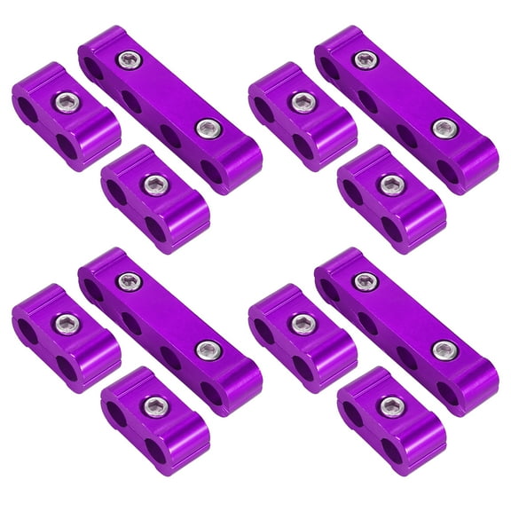4 Set 8mm Car Auto Engine Spark Plug Wire Separator Looms Divider Organizer Clamp Aluminum Alloy Purple