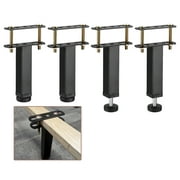4 Set Adjustable Height Bed Frame Center Support Leg 5.9 to 8.9 inch, Metal Bed Frame Support Leg Replacement Parts